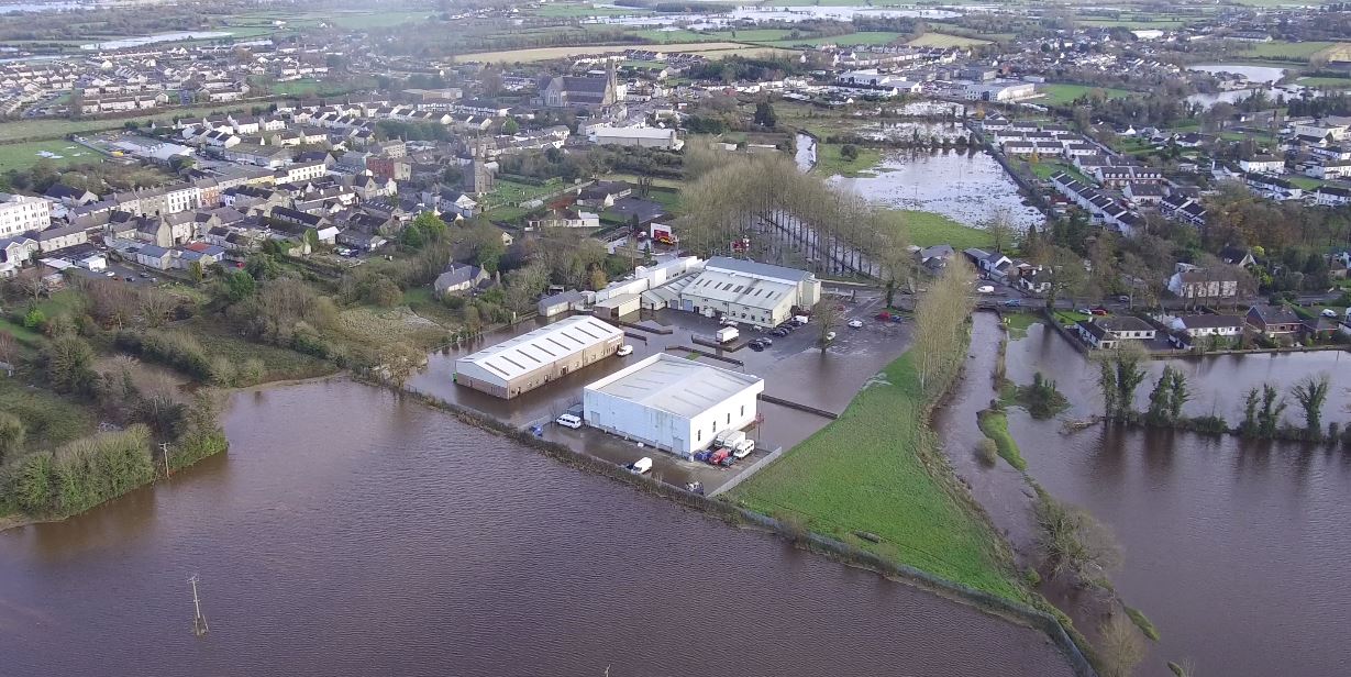 Mountmellick flooding in 2017.  Source Laois Civil Defence