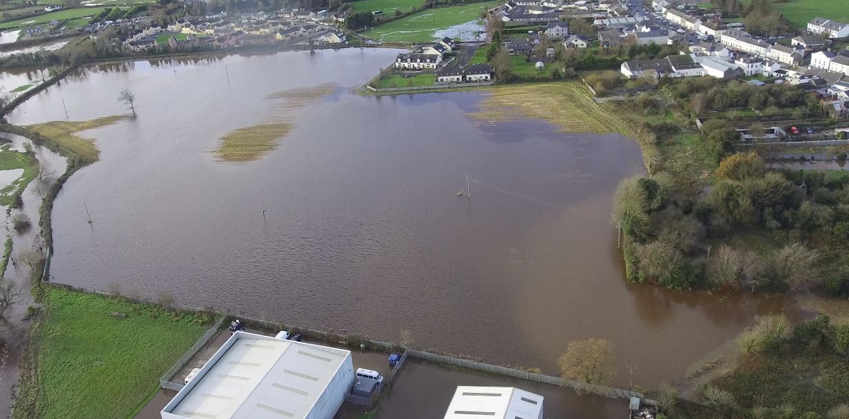 Mountmellick flooding in 2017.  Source Laois Civil Defence